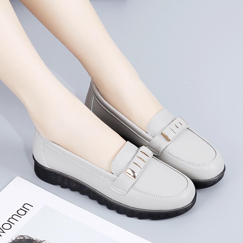 Girls Flat Shoes Womens Flat Shoes 2025 Spring Summer Shoes Women High Heels Leather Casual Women Casual Loafers