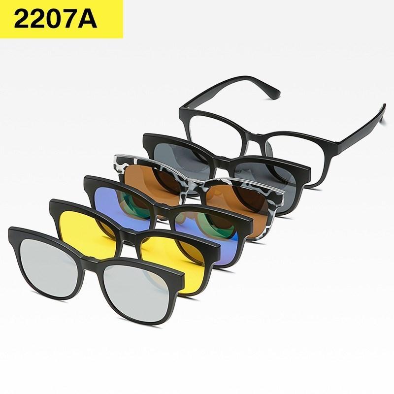6 In 1 Custom Men Women Polarized Optical Magnetic Sunglasses Clip Magnet Clip On Sunglasses Polaroid Clip On Sun Glasses Frame