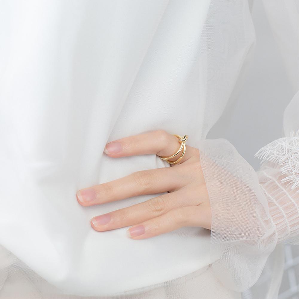 Креативные модные женские двухкруговые женские регулируемые открытые кольца для вечеринок, аксессуары для пальцев, узел на пальце