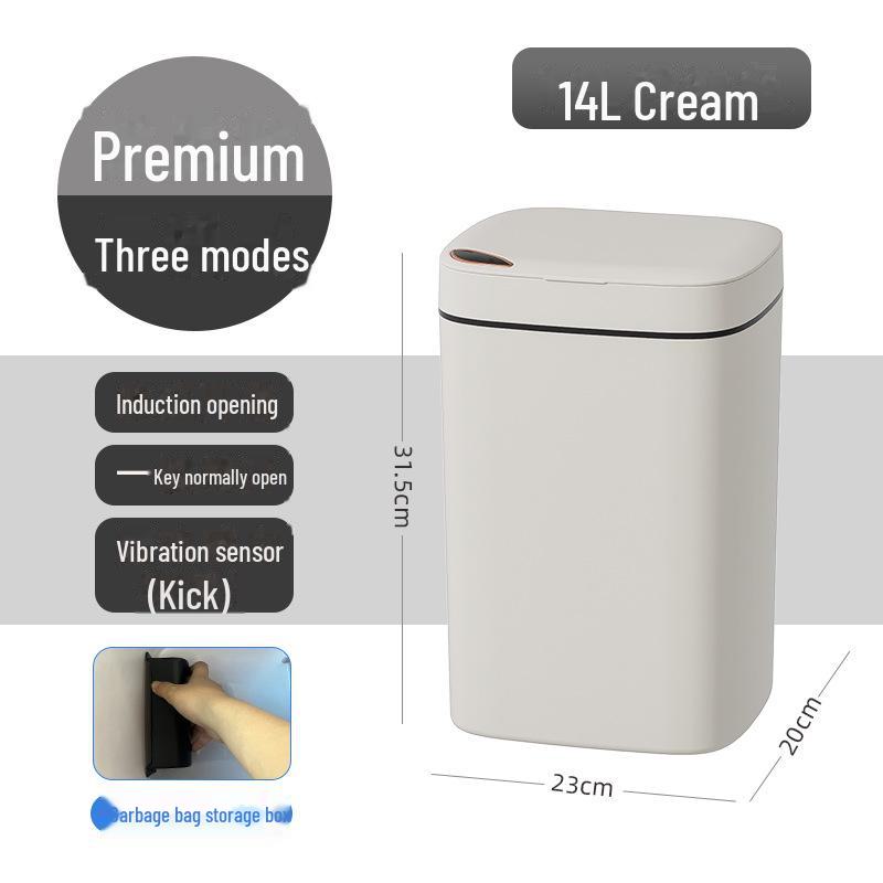 Large Capacity Smart Induction Trash Can for Kitchen and Bathroom