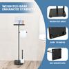 Stainless Steel Toilet Paper Stand Freestanding Rustproof Toilet Paper Roll Holder Paper Rack With Top Shelf for Home Bathroom
