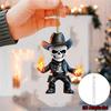 2D Flat Pendant Skull Denim with Flame, Multi-Purpose Auto Accessories Christmas Halloween Decorative Backpack Ornaments and Key Chains Gift Pendants