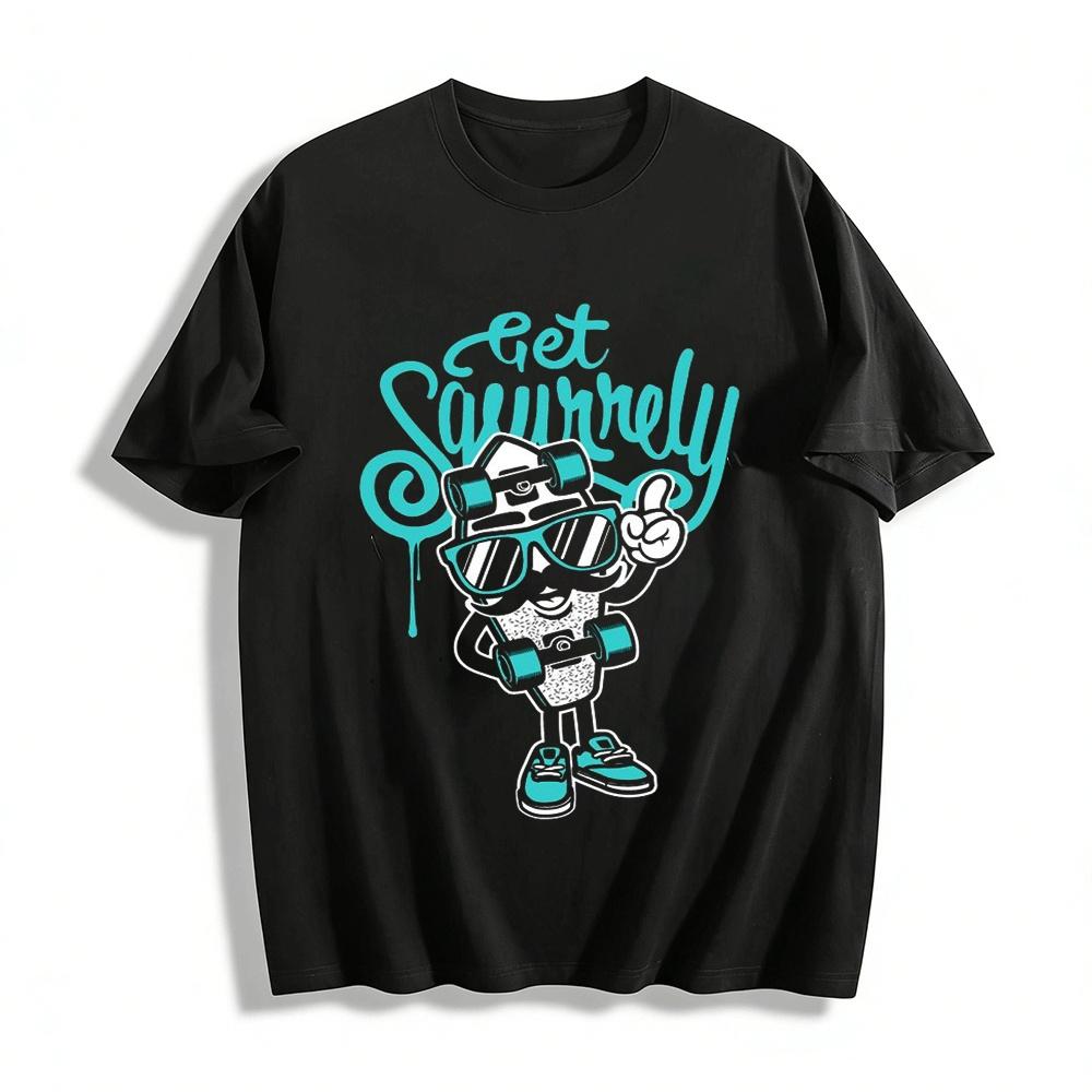 Get Squirrely Графика для скейтборда Повседневная уличная футболка Хлопковая футболка