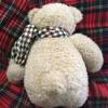 [USED] Christmas Teddy Bear, MON SEUIL Tweed Muffler Bear