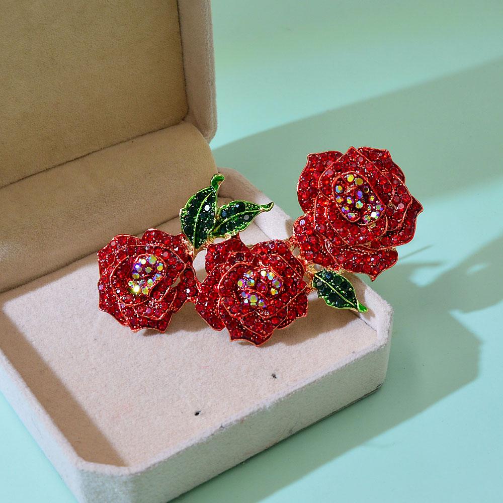 Rhinestone Large Flower Brooches For Women Vintage Fashion Winter Pin 3 Colors Available Good Birthday Gifts