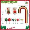 12pcs Christmas Cartoon Red Sweaters, Green Shirts, Teddy Bear Figurines, Rainbow Arches, Gift Boxes, Soft Rubber Cake Decoratio