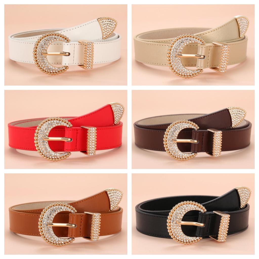 Ladies Belt Dot Diamond Gold Buckle Atmospheric Jeans Decorative Belt