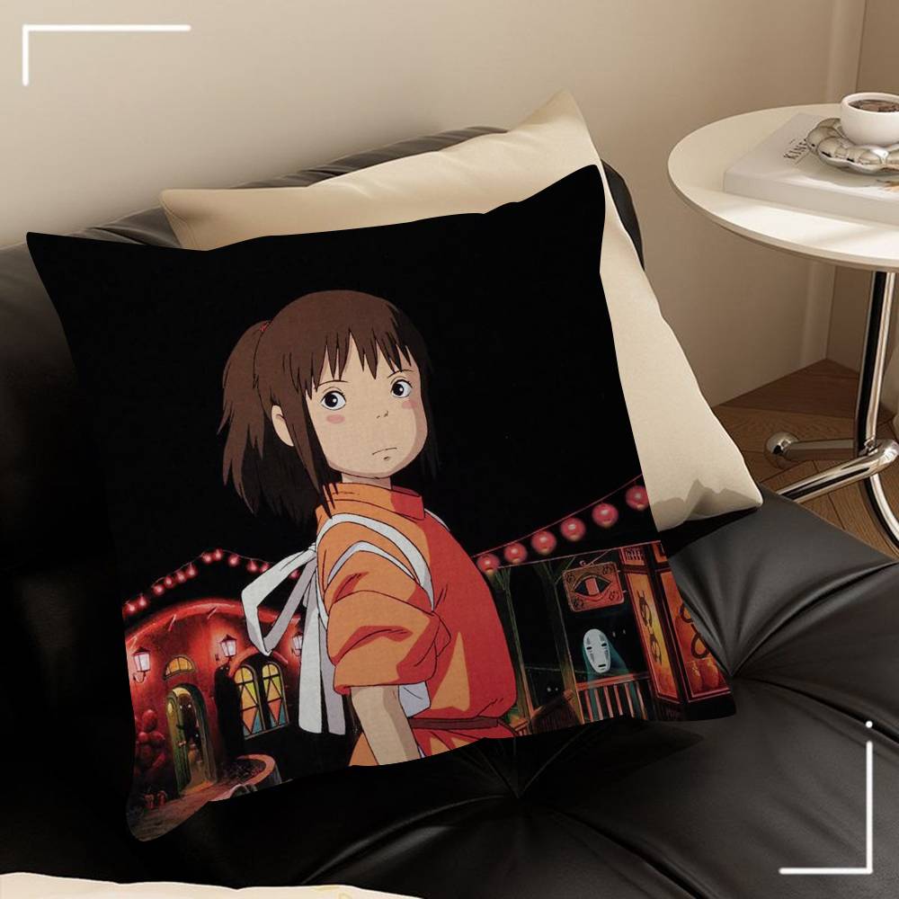 Подушки Подарки Мебель для домашнего офиса Спальня Диван Автомобильная подушка Чехол 45x45см Фильм Унесенные призраками Аниме