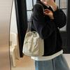 Fashion Bundle Drawstring Shoulder Bag Women's Light Go Out Leisure Bucket Bag Simple Daily Tide Hand Carry Messenger Bag