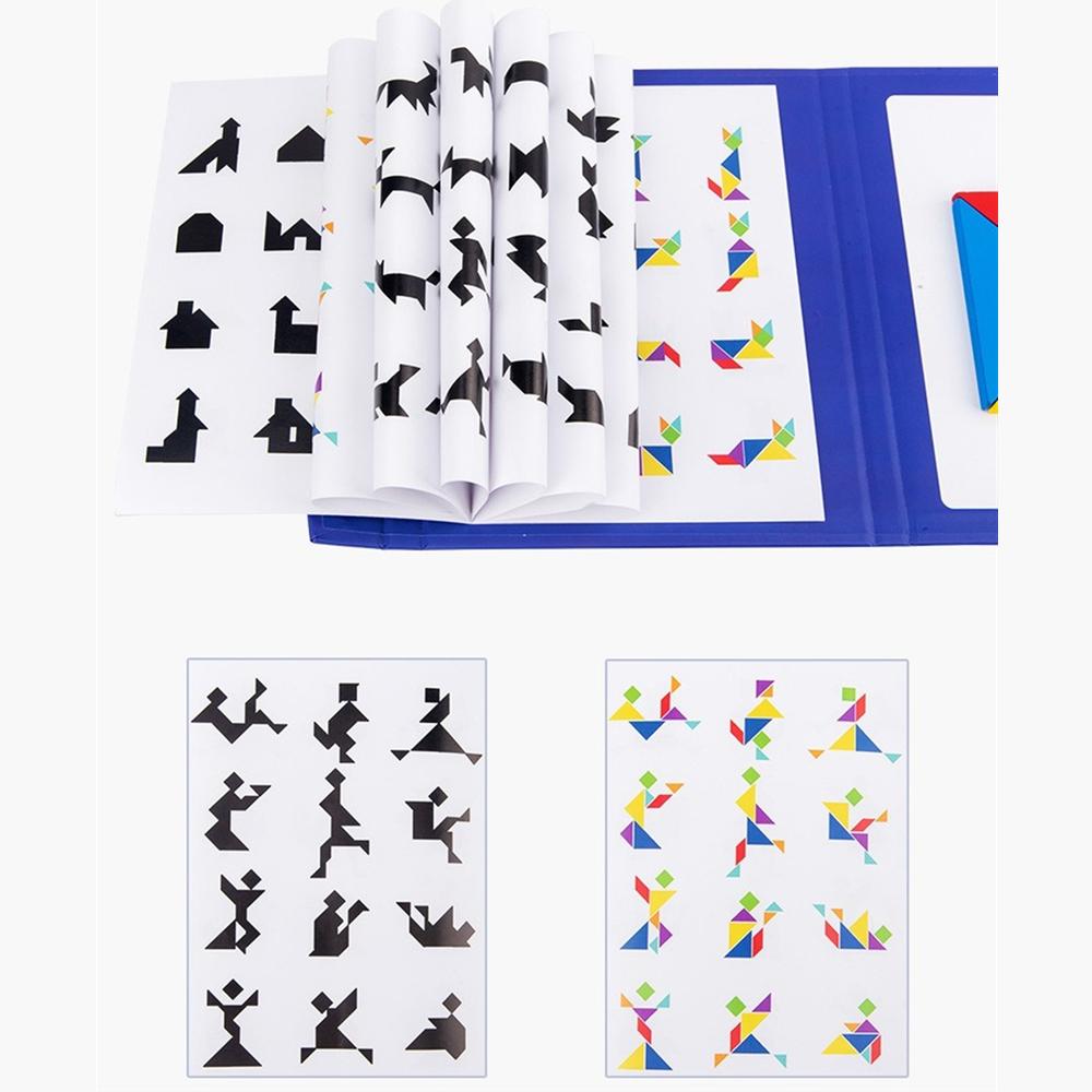 Магнитная 3D-головоломка Jigsaw Tangram Game Монтессори Learning Обучающие настольные игры для рисования Игрушка в подарок для детей Головоломка