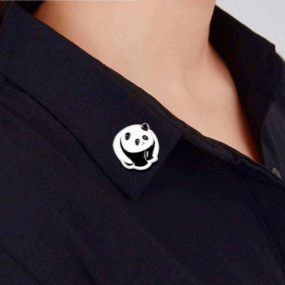 Эмалевые прищепки из цинкового сплава, брошь в виде животного из цинкового сплава, кавайная мультяшная панда, брошь в подарок для детей