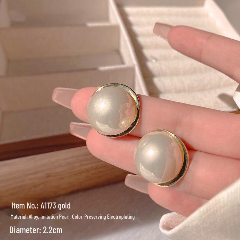 Elegant Imitation Pearl Stud Earrings – Luxury, Versatile Style for Women