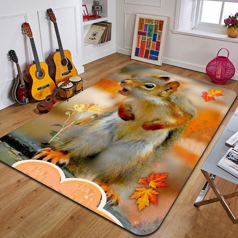 S-squirrel Printed Carpet Fashion Yoga Mat Non-Slip Carpet Bedroom Decoration Outdoor Carpet Bedroom Birthday Gift
