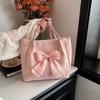 Летняя мода Большая вместимость Студенческая сумка через плечо с декором в виде банта Новая универсальная женская сумка-тоут ведро для работы путешествий CLE