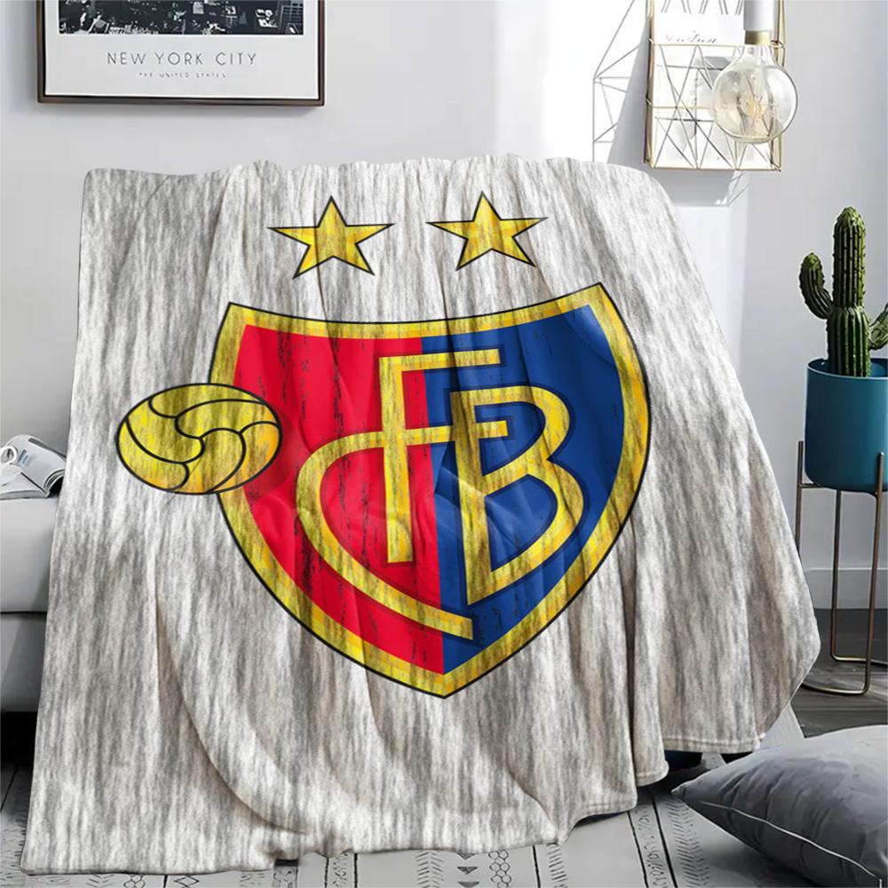 1Pc FC Basel Print Flannel Blanket High Quality Warm Comfortable Cover for All Seasons Perfect for Gifts Home Decor