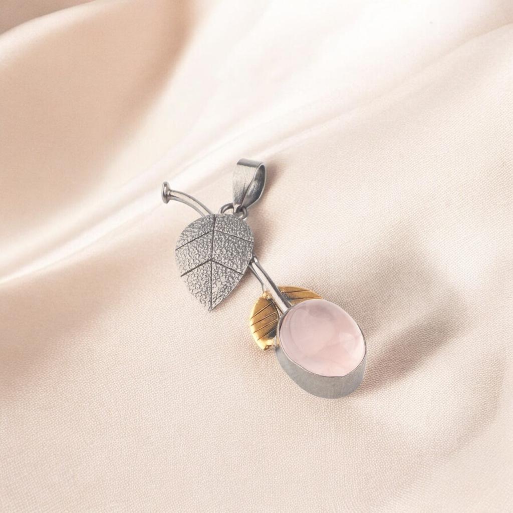 Natural Rose Quartz Pendant 925 Solid Silver Gemstone Jewelry Partywear Pendant PP-55-31