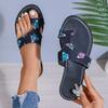 2024 Summer Fashion Hot Selling Toe Cover Women's Slippers Butterfly Mixed Color Flat Casual Beach Comfortable Slippers