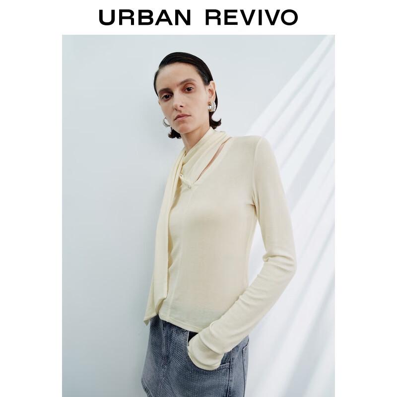 UR 2025 Women's Scarf-Neck Long-Sleeve Crop Top