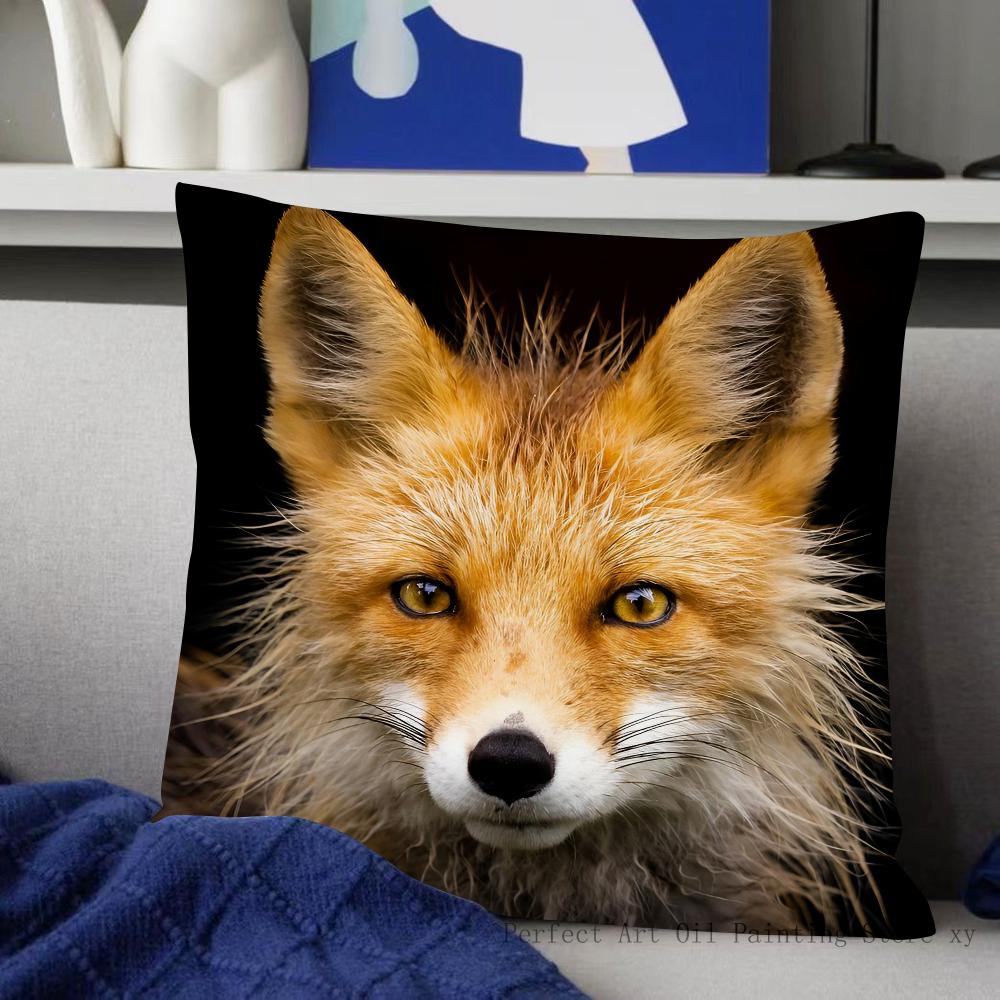 Милая наволочка с дикой лисой Модная квадратная наволочка для спальни, дивана, комнаты Ин Декор Подушка для отдыха 40x40