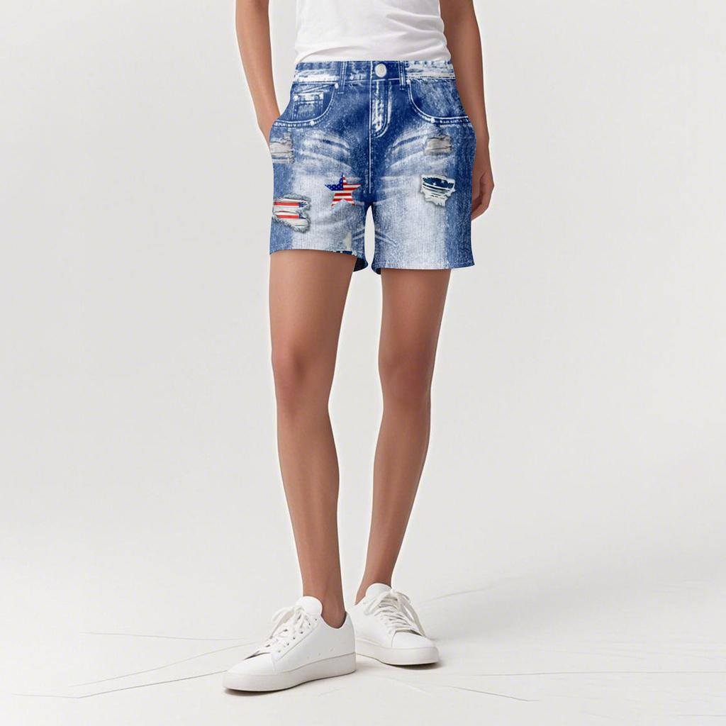 Women's Casual Sports Pants Sweatpant Jeans Print Denim Pants