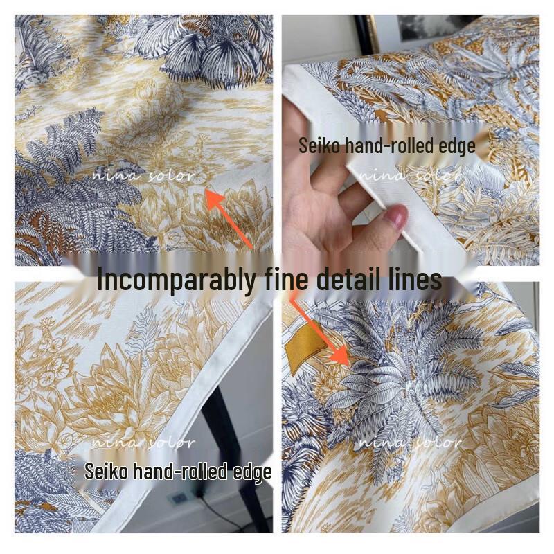 NINA SOLOR Tropical Rainforest 18 Momme Twill Silk Scarf