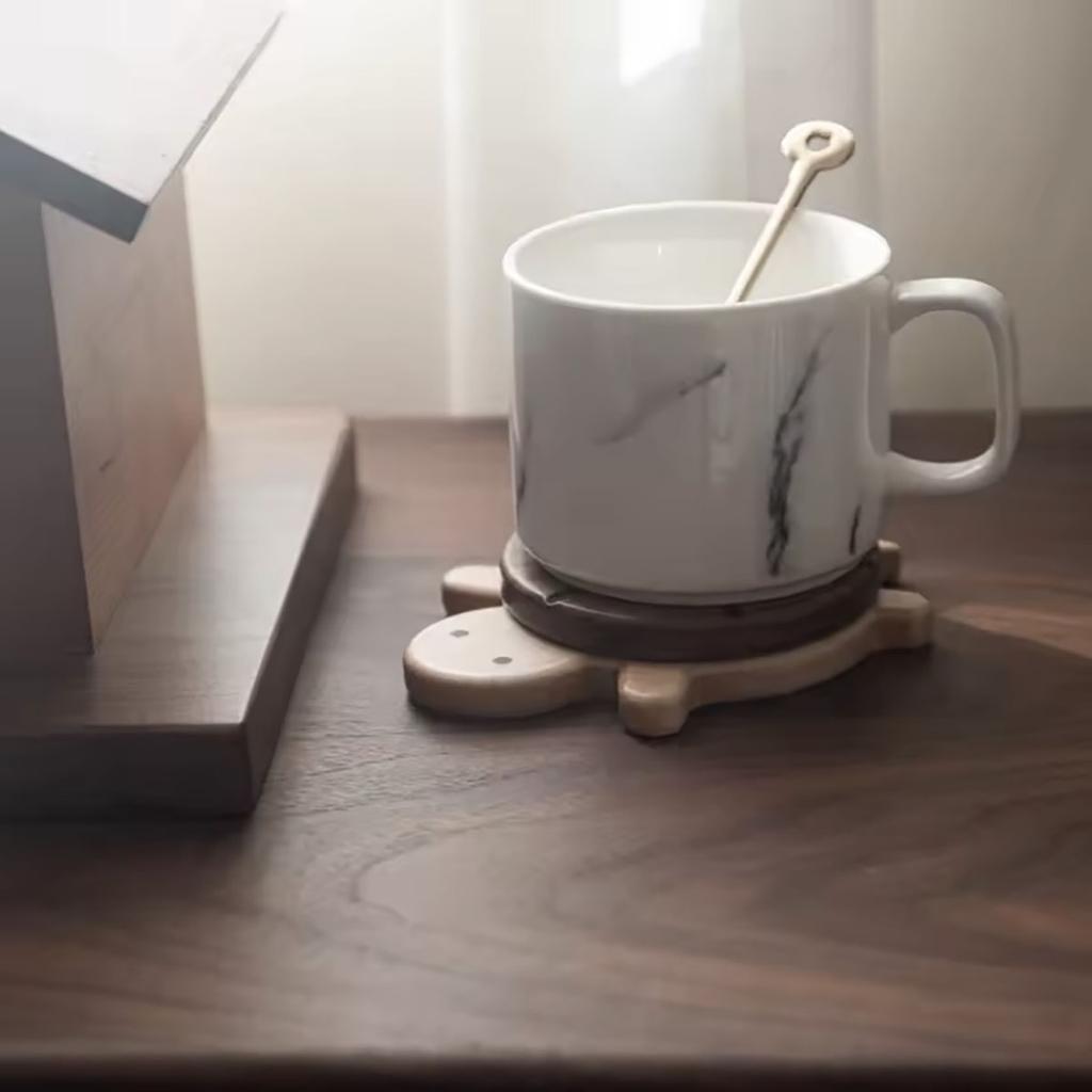 Creative and Cute Shape Black Walnut Solid Wood Turtle Insulation Mat Kettle Tea Coaster Tableware Anti-scald Table Ornaments