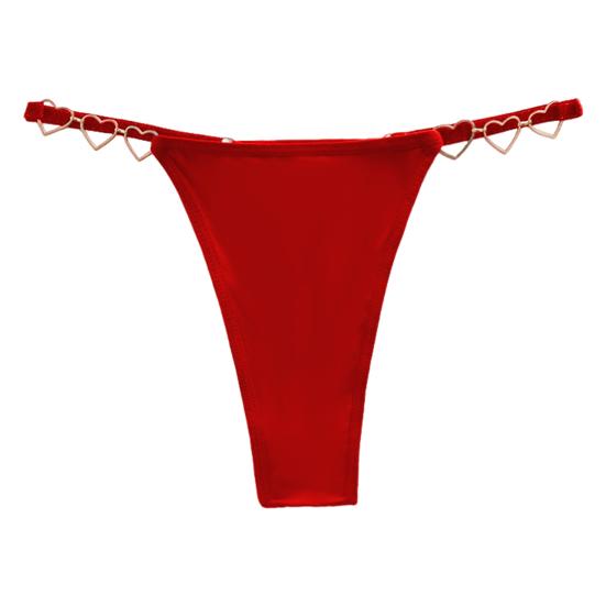 Женские трусики однотонные с украшением в виде сердца и кольца, с заниженной талией, бесшовные эластичные трусы