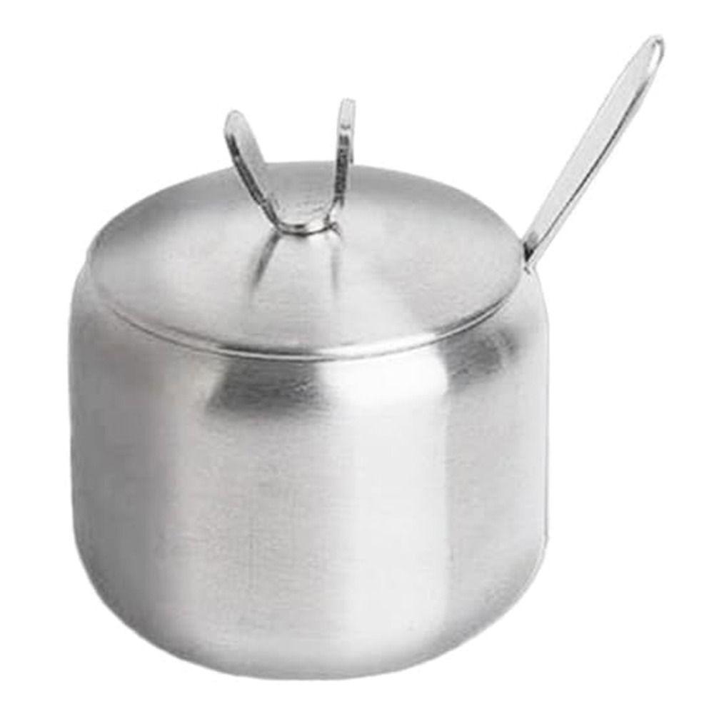 Stainless Steel Sugar Bowl Gold Silver Small Condiment Container Useful Storage Jar  Restaurant