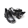 New Retro Flame Engraved Dark Punk Shoes Metal Low Top Platform Goth Boots Unique Design