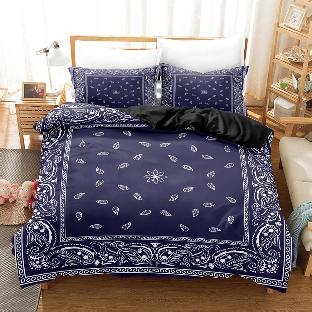 Комплект постельного белья Paisley Mandala Black в стиле бохо для взрослых, комплект постельного белья размера Queen King Size с наволочкой для спальни