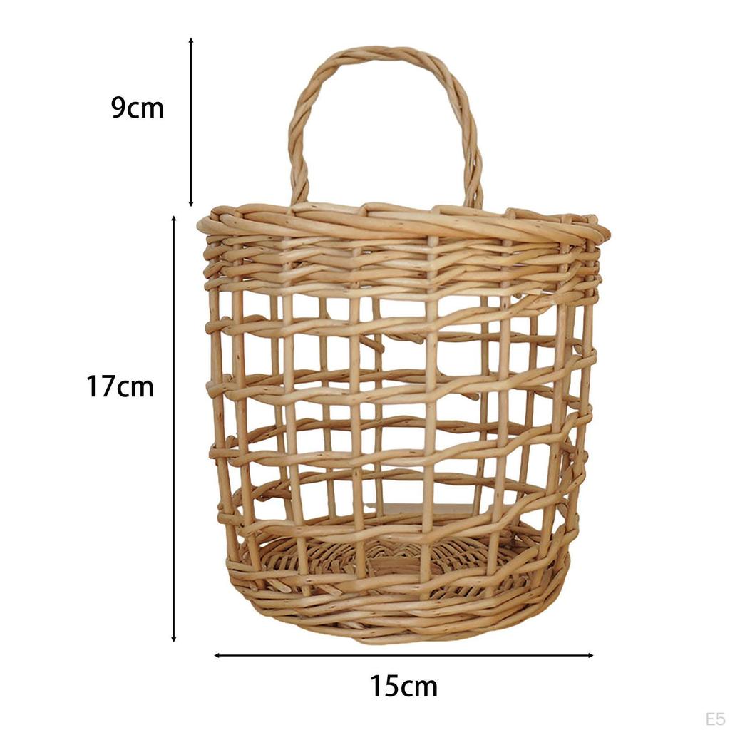Корзина для хранения фруктов и овощей, подвесная настенная корзина с ручкой, тканая для