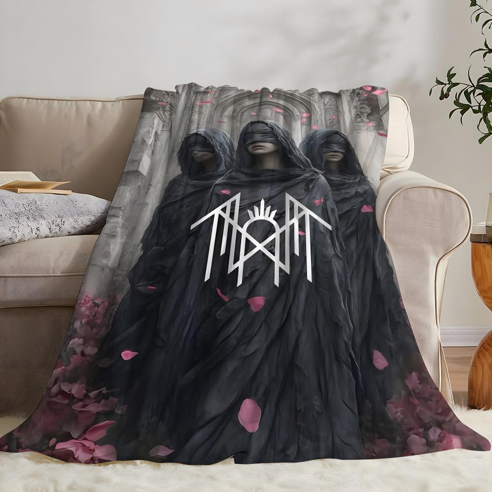 Mystery Band Sleep Tokens Throw Cozy Soft Flannel Throw Lightweight Skin-Friendly For Sofa Bed Office & Travel