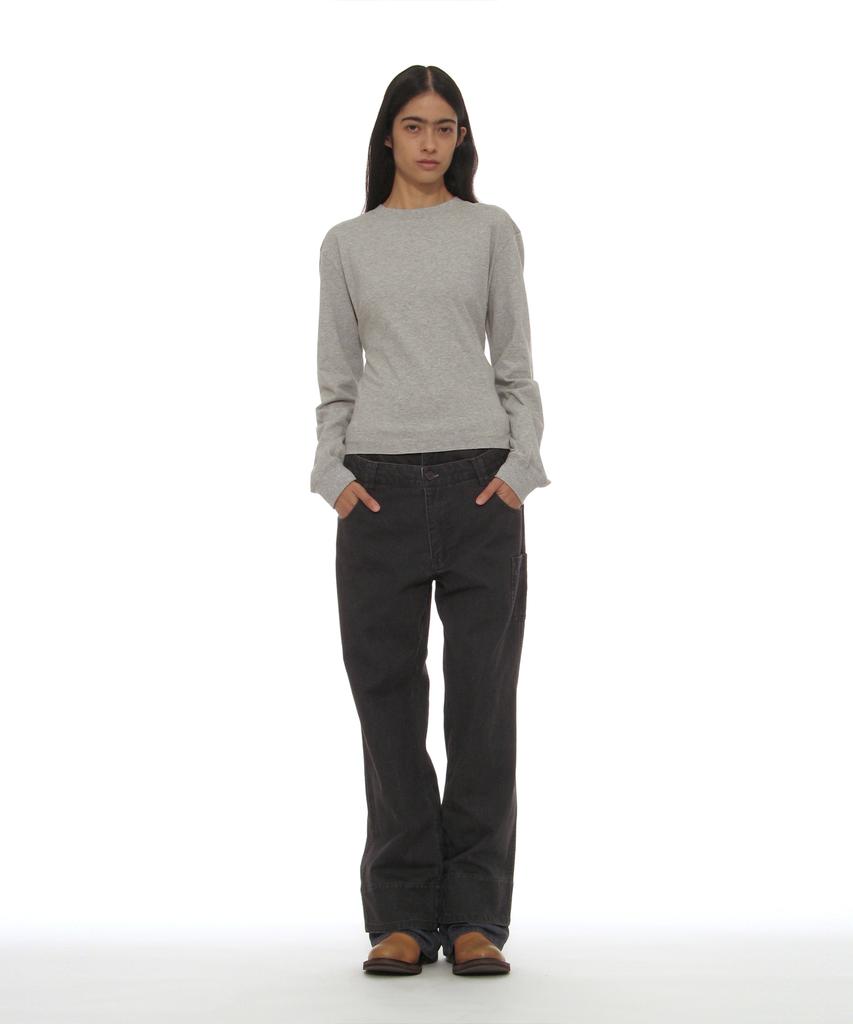 PARTIMENTO WOMEN Layered Sleeve Tie Long Sleeve Top_Melange