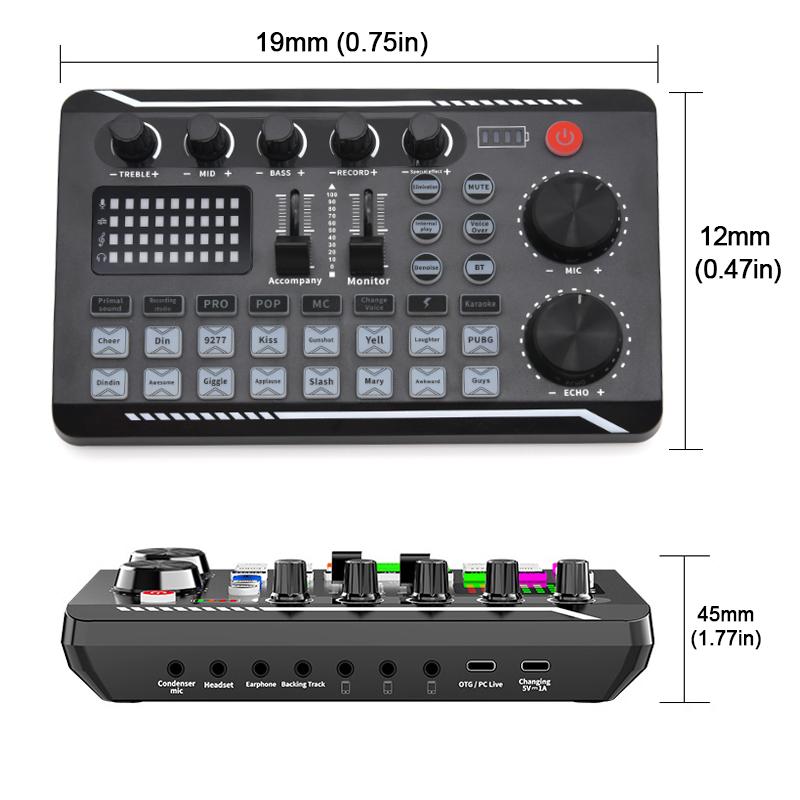 Звуковая карта F998 DJ Оборудование Микрофон Звуковая карта Консоль Студийный комплект звуковой карты Кабель Телефон Микшер Компьютер Прямой эфир Микшер голоса