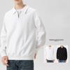 American Half Zipper Solid Color Sweatshirt for Men Autumn New Trendy Brand Large Size Men's Lapel Loose Casual Tops