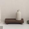 Wood Tray Pedestal Stand Wooden Vanity Hands Soap Scented Candle Storage Holder Tray Kitchen Seasoning Holder Home Decor