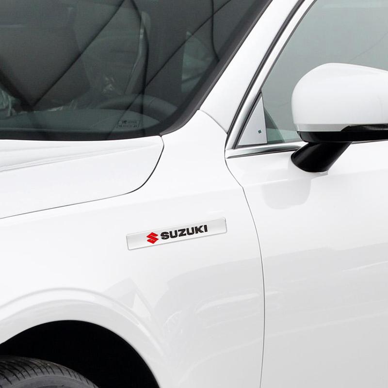 HECQ4 1Pcs 3D Metal Stickers Car Body Trunk Decal For Suzuki Swift Vitara Baleno Jimny Samurai Ignis Splash Kaiser DZire Swace Across