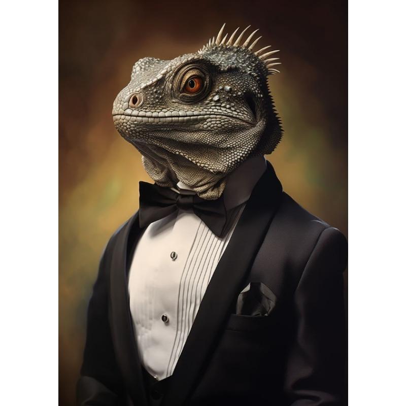 Винтажные Животные в Смокингах Волк Тигр Зебра Медведь Кролик Художественный Постер Холст Живопись Настенные Принты Картина Гостиная Домашний Декор