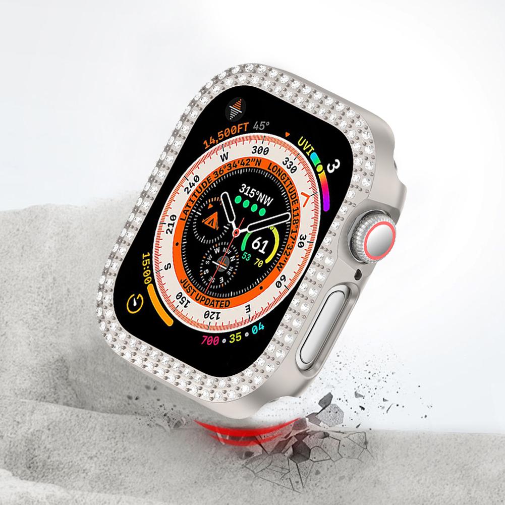 Чехол для ПК с двойным бриллиантом, защита экрана часов от падений, защита от царапин, полная рамка для часов IOS серии 10 42 мм/46 мм