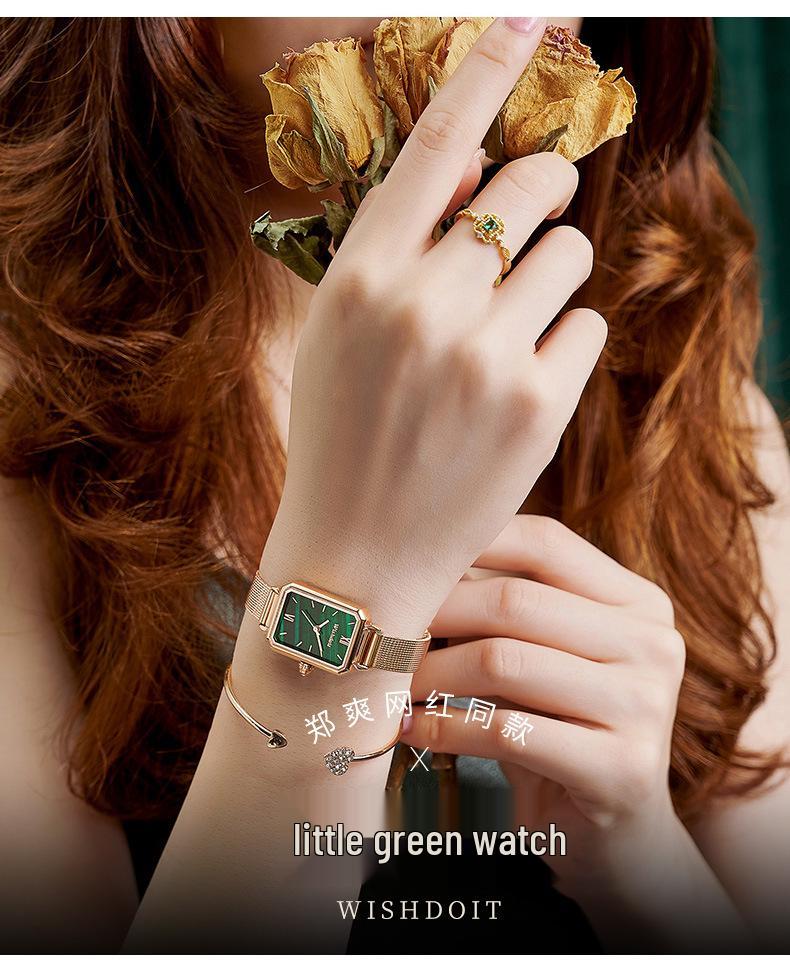 Женские швейцарские квадратные модные водонепроницаемые кварцевые часы