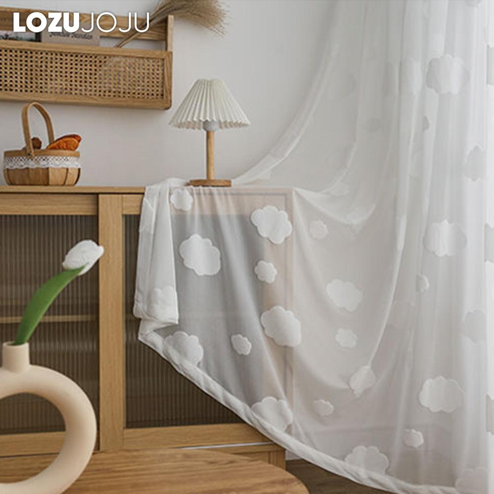 1 шт. LOZUJOJU, модная универсальная тюлевая занавеска с узором облаков, жаккардовая занавеска, удобная и мягкая тюлевая занавеска для гостиной, спальни, домашний декор