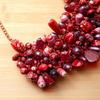 Red Glass Bead Choker Handmade Seed Bead