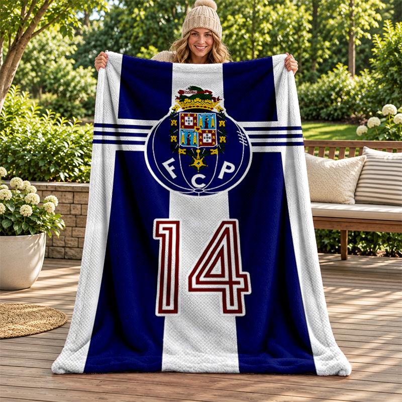 FC Porto blanket Flannel Blanket Soft Cozy Plush Throw for Sofa Bed Lightweight Home Decoration Gifts for Christmas various holidays