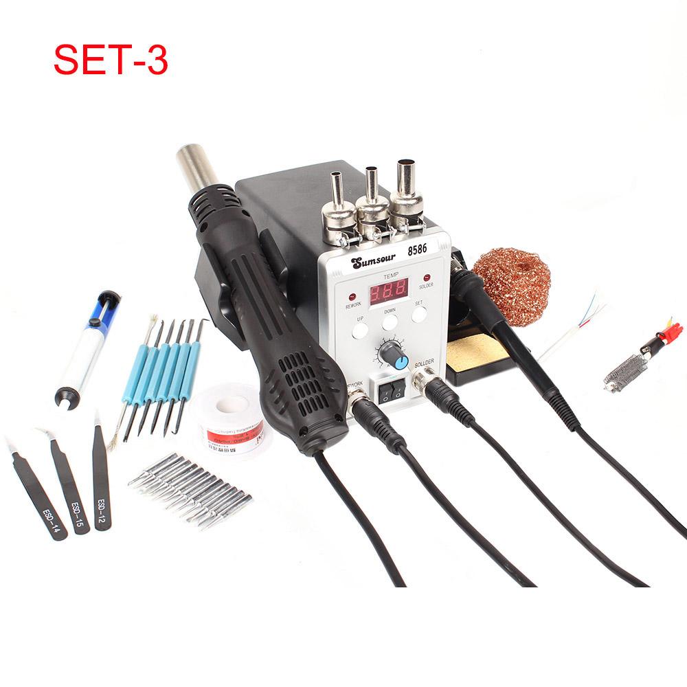 8586 760W 220V 2 in 1 Soldering Station Hot Air Gun Solder Iron SMD BGA Rework Desoldering Welding Repair Tools