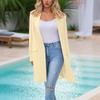 Women's Fashion Casual Long Sleeve Long Suit Jacket With Pockets