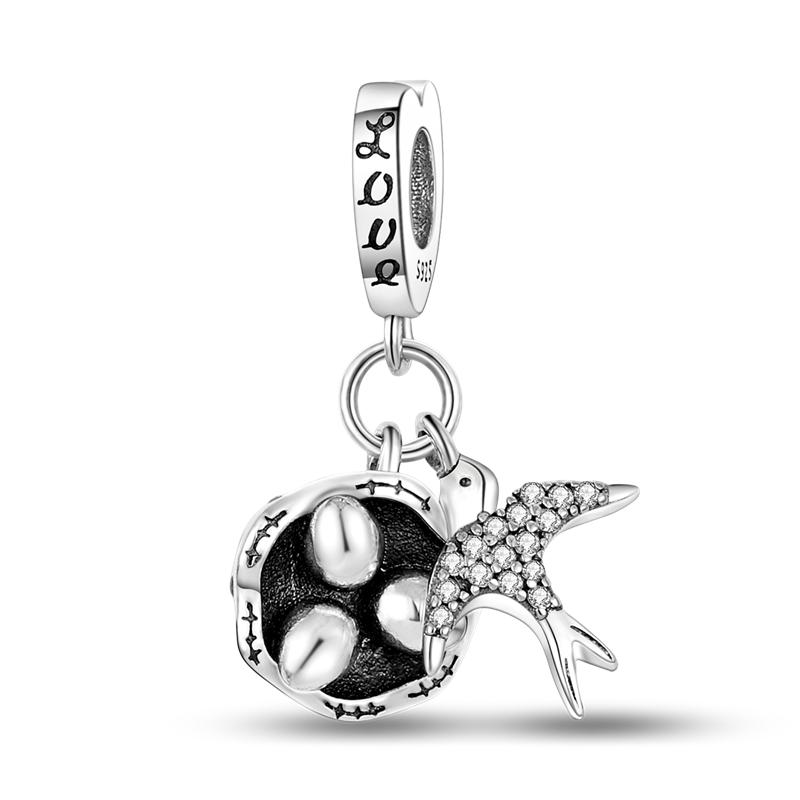 Мода 925 Серебряные Подвесные Бусины Животных Акулы Подходит Оригинальный Браслет DIY Для Ожерелья Кулона Изготовление Для Женщин