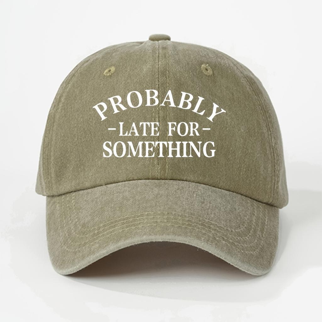 Unisex Trucker Hat Printed PROBABLY Washed Baseball Cap Unisex Trucker Hat Breathable Adjustable Golf Cap Womens Summ