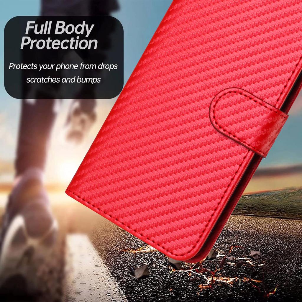 Imitating Carbon Fiber Patterns, PU Leather Wallet Card Bag Phone Case For Huaiwei P20,P30,P40,P50,Honor 50,Honor 60,Honor 70,Honor 90,X6,X7,X8...