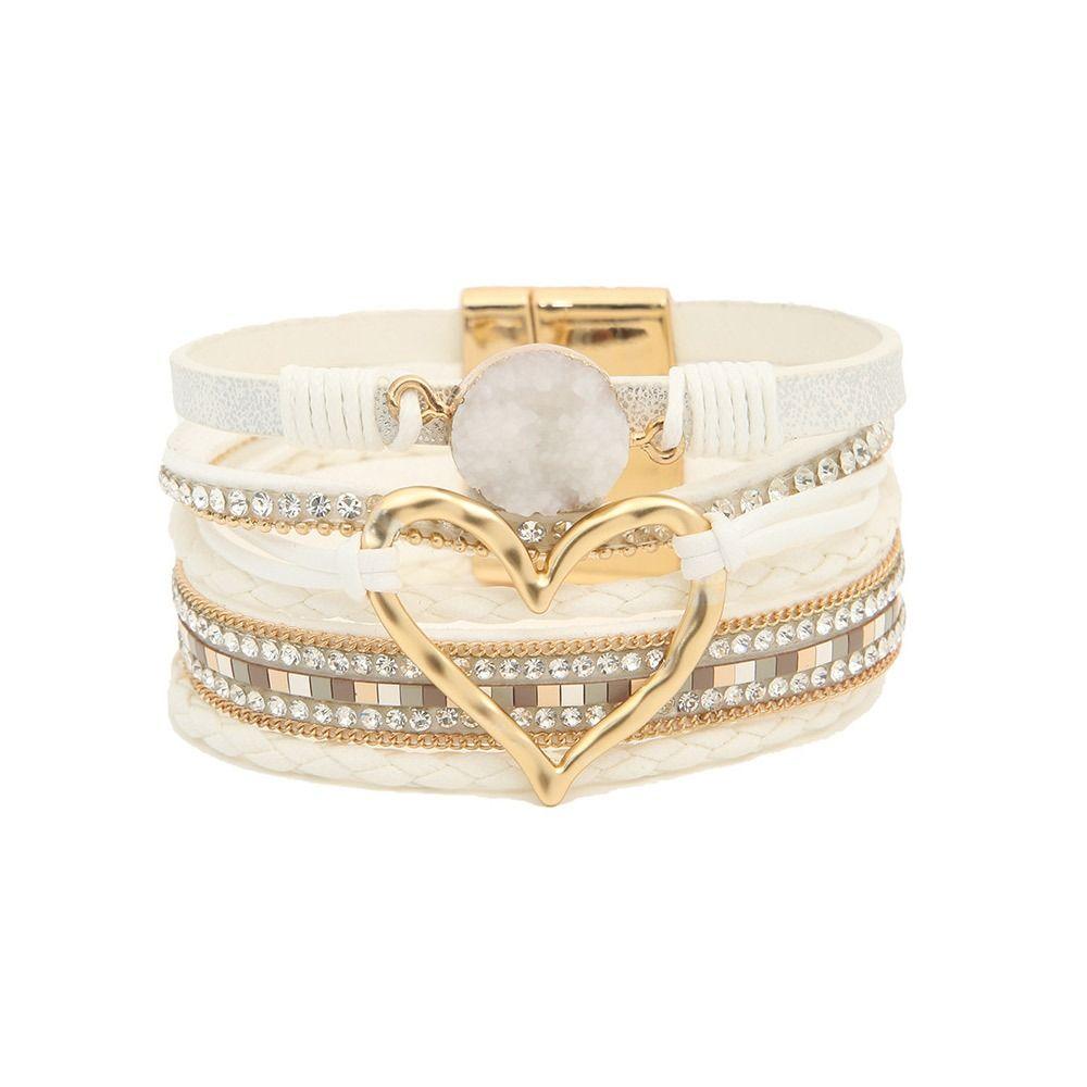 Большая Любовь Богемский Многослойный Браслет из ПУ Кожи Многослойный Браслет Шарм Браслеты Женский Женский Девушка