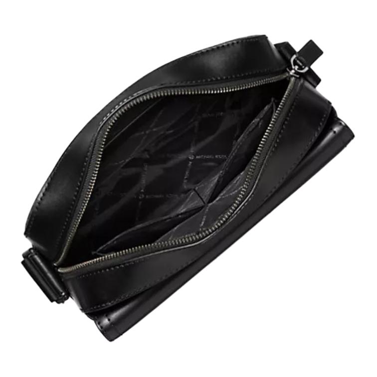 Michael Kors MK Cooper Логотип Застежка-молния Покрытый холст Сумка для камеры Мужская Сумка через плечо Черный 37F4LCOM1B-BLACK